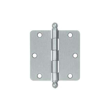 Deltana S35R426D-BT Ball Tip 1/4 Radius Hinges Brushed Chrome, 10PK S35R426D-BT-XCP10
